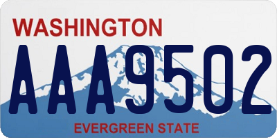 WA license plate AAA9502
