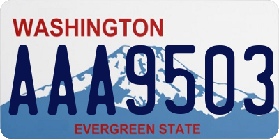WA license plate AAA9503