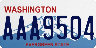 WA license plate AAA9504
