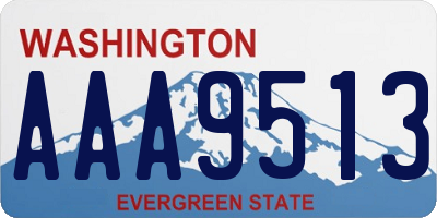 WA license plate AAA9513