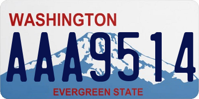 WA license plate AAA9514