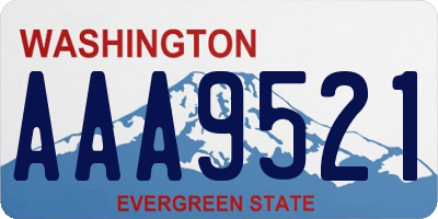 WA license plate AAA9521