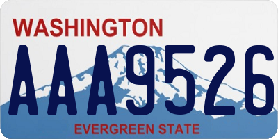 WA license plate AAA9526