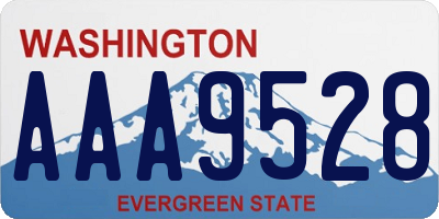 WA license plate AAA9528