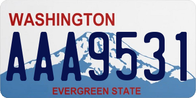 WA license plate AAA9531