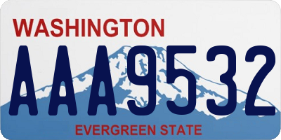WA license plate AAA9532