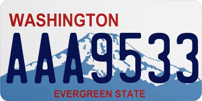 WA license plate AAA9533