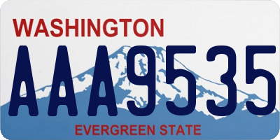 WA license plate AAA9535