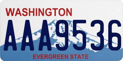 WA license plate AAA9536