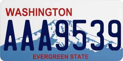 WA license plate AAA9539