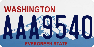 WA license plate AAA9540