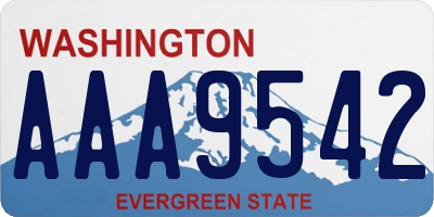 WA license plate AAA9542
