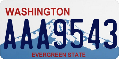 WA license plate AAA9543