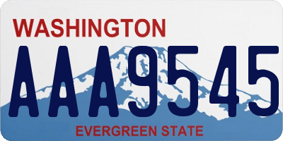 WA license plate AAA9545