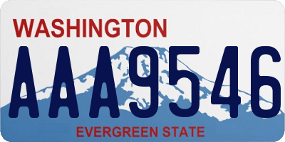 WA license plate AAA9546