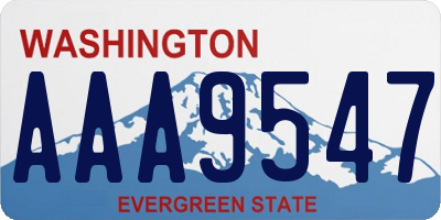WA license plate AAA9547