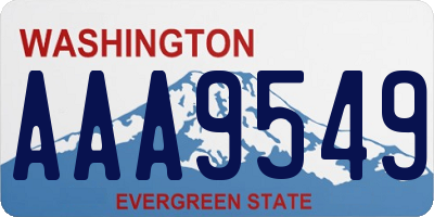 WA license plate AAA9549