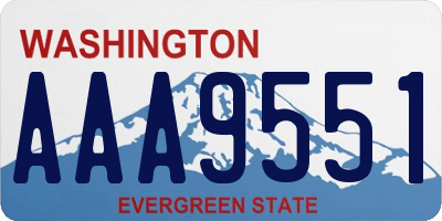 WA license plate AAA9551