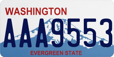 WA license plate AAA9553