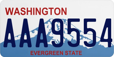 WA license plate AAA9554