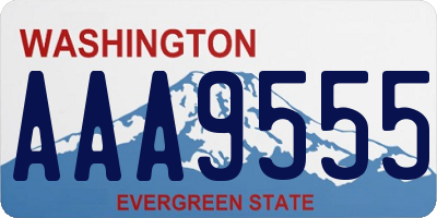WA license plate AAA9555