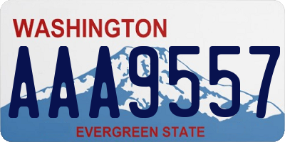 WA license plate AAA9557