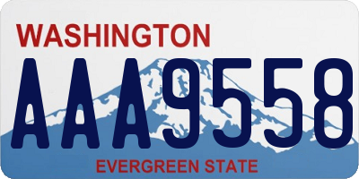 WA license plate AAA9558