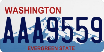 WA license plate AAA9559