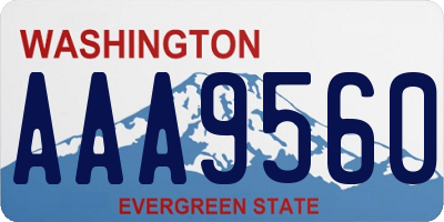 WA license plate AAA9560