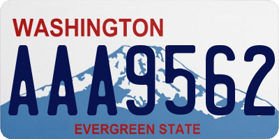 WA license plate AAA9562