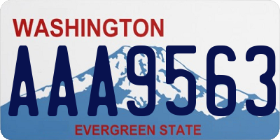 WA license plate AAA9563