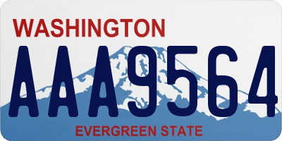 WA license plate AAA9564