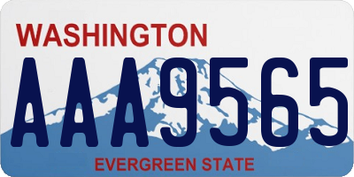 WA license plate AAA9565