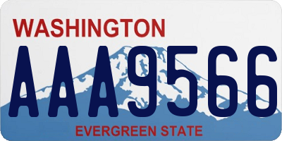WA license plate AAA9566
