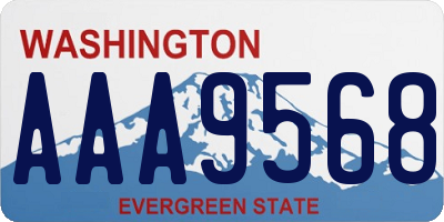 WA license plate AAA9568