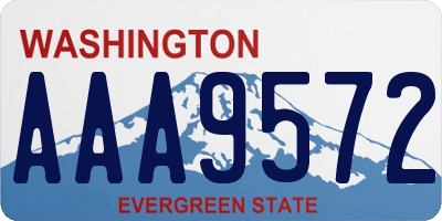 WA license plate AAA9572