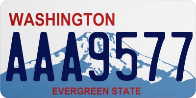 WA license plate AAA9577