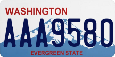 WA license plate AAA9580