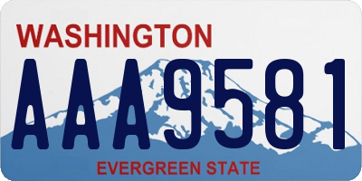 WA license plate AAA9581