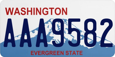 WA license plate AAA9582