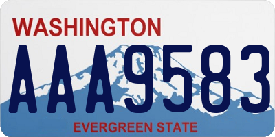 WA license plate AAA9583