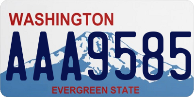 WA license plate AAA9585