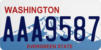 WA license plate AAA9587