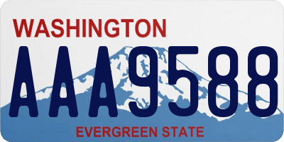 WA license plate AAA9588