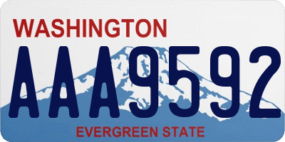 WA license plate AAA9592
