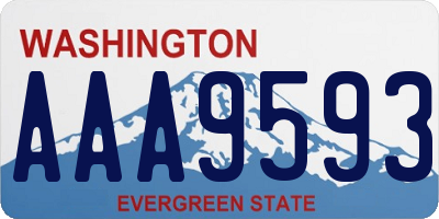 WA license plate AAA9593