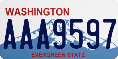 WA license plate AAA9597