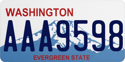 WA license plate AAA9598