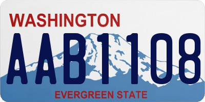 WA license plate AAB1108