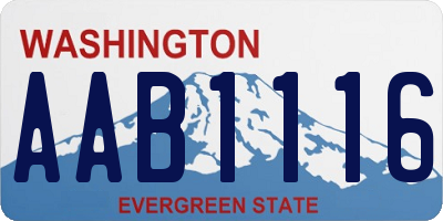 WA license plate AAB1116